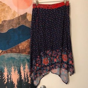 xhileration asymmetrical vintage style knee length skirt size medium